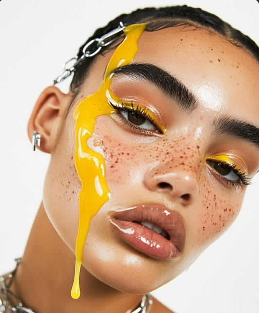 Model wearing Marylia Scott Water Resistant Faux Freckles makeup pen